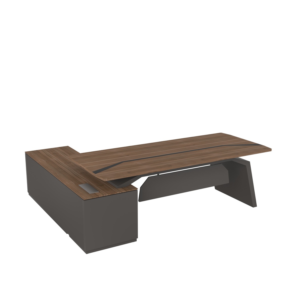 Arch L-shaped Veneer Executive Table