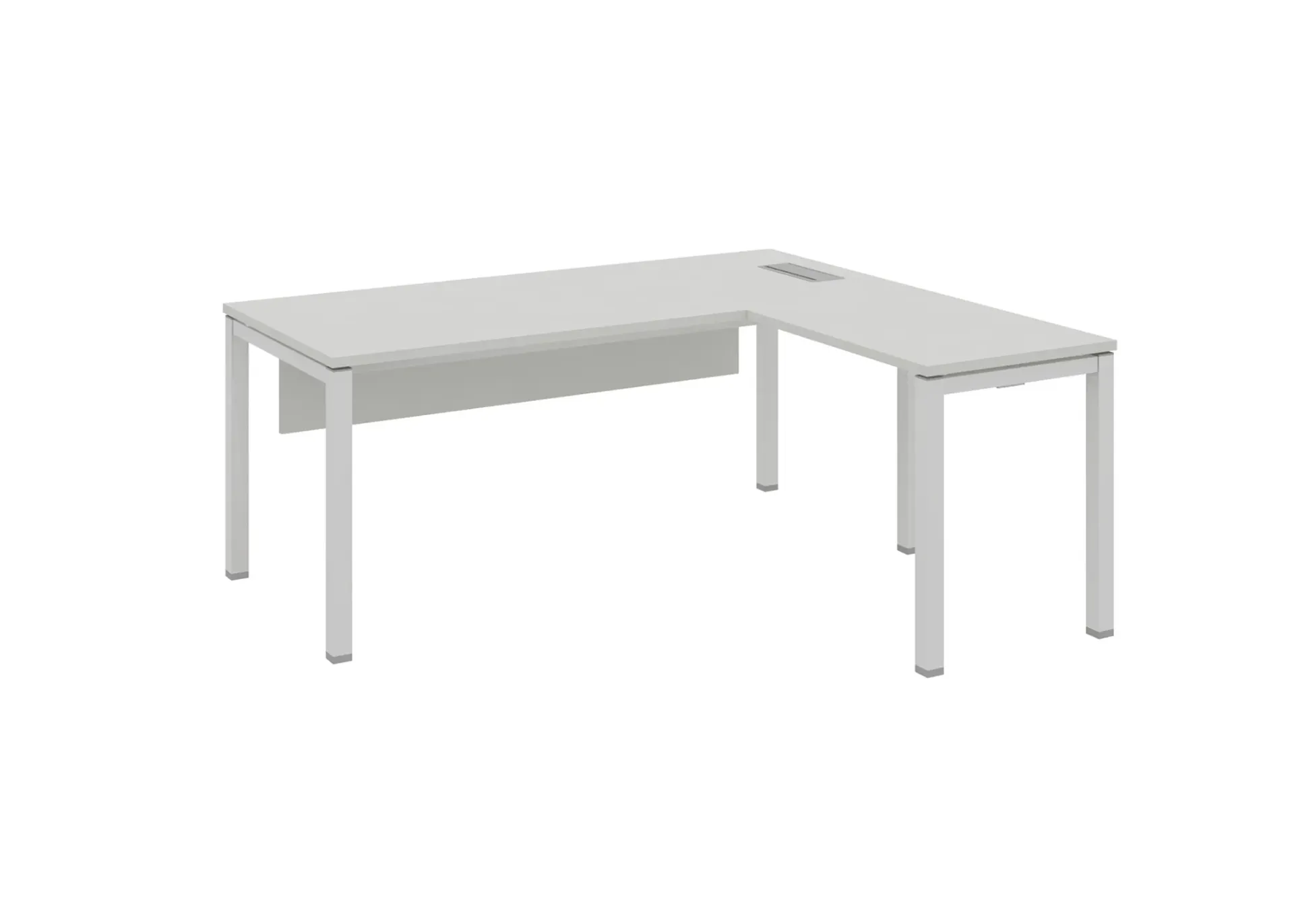 Base L-shaped Manager Table  (MF001 Moonlight White, 1600*1600*750)