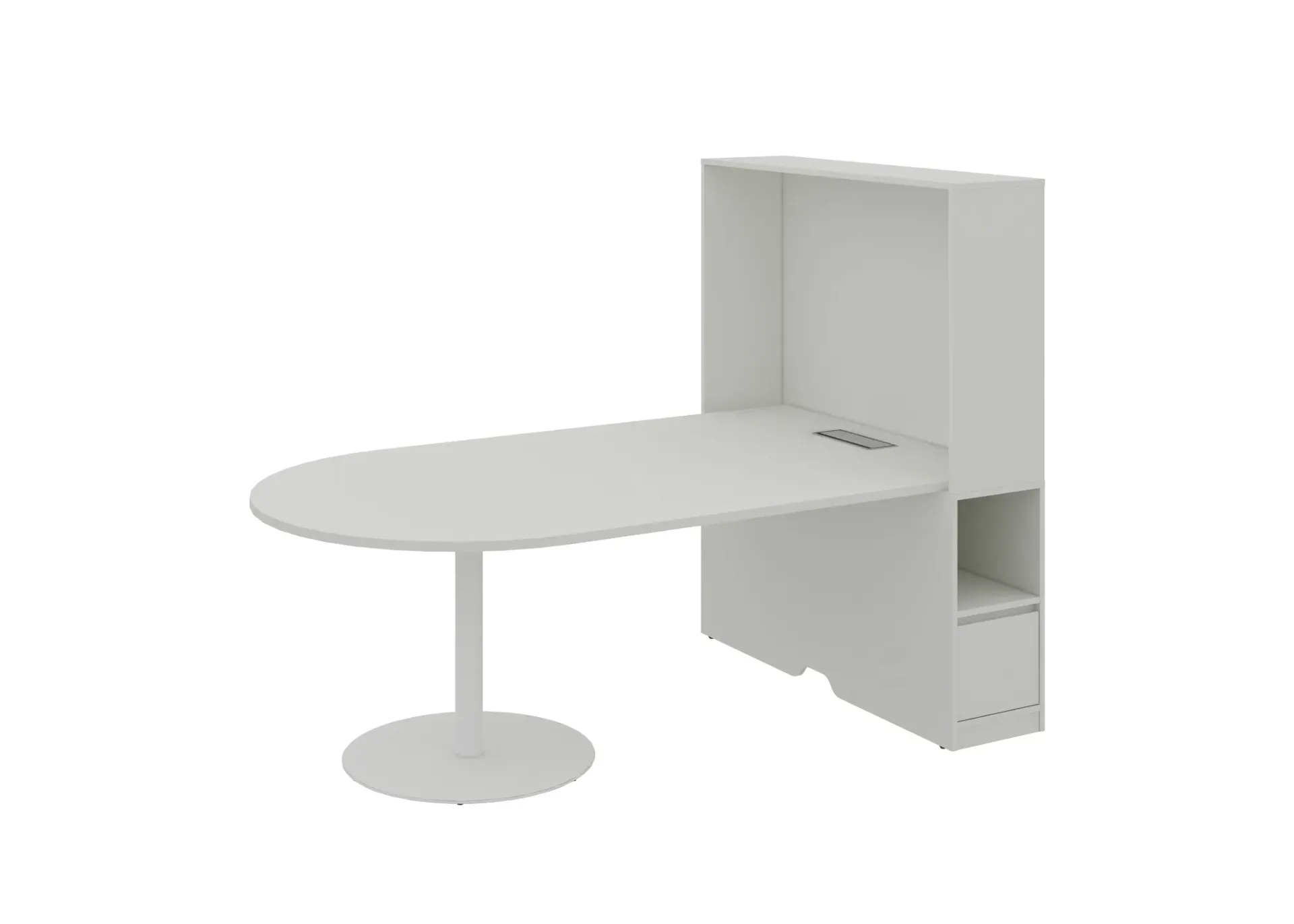 Feta half round meeting table (MF001 Moonlight White, 1820*1300*1593)