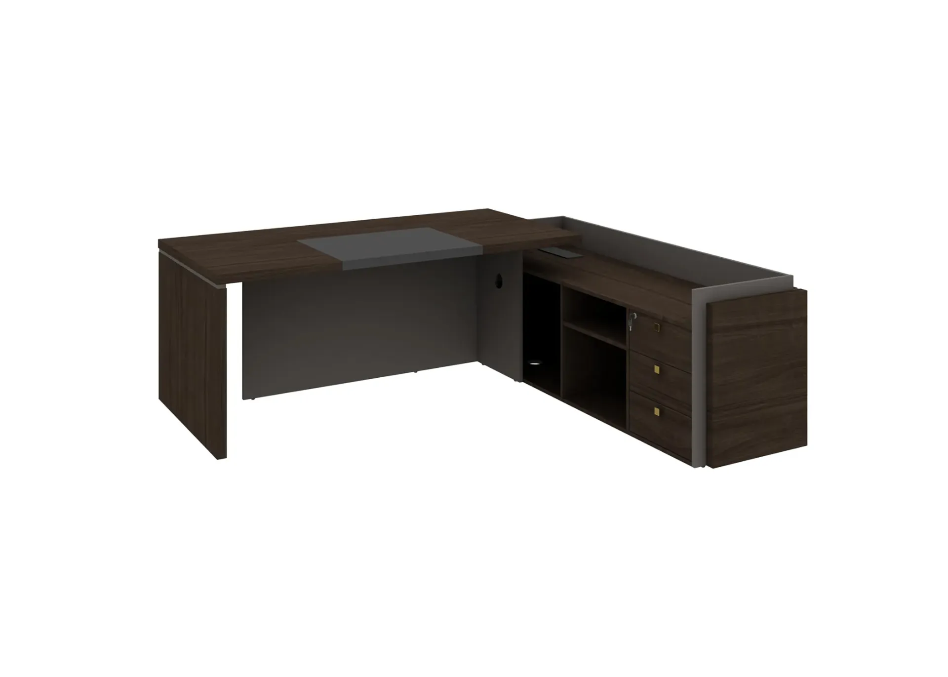Bota L-shaped Executive Table with Storage