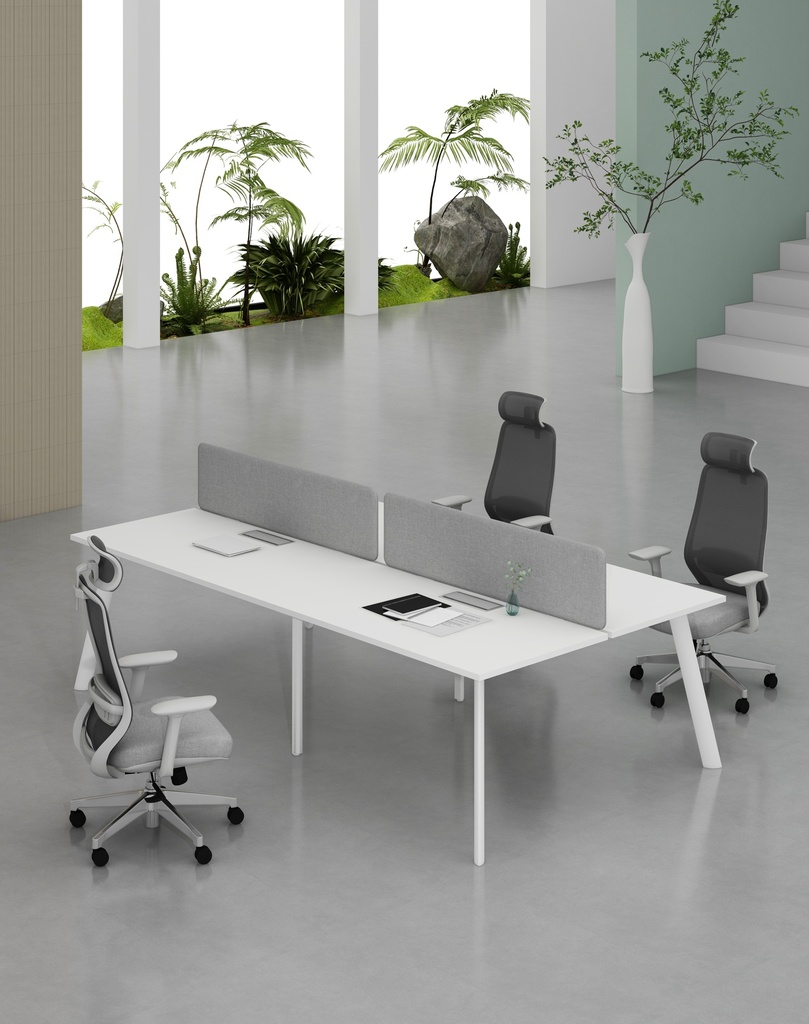 Agile 2 Series - Double side workstation (Cluster of 4) (MF001 Moonlight White, 2800*1525*750, white)