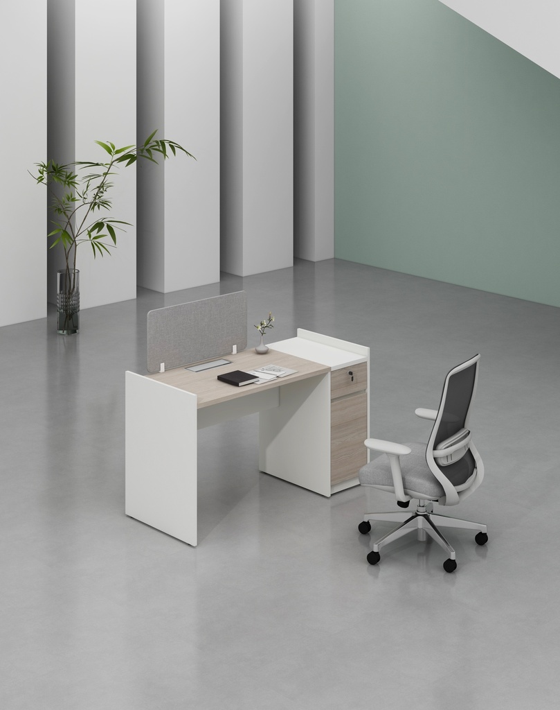 Feta Series- Single side one person workstation with Pedestal having 1 drawer and 1 filing cabinet