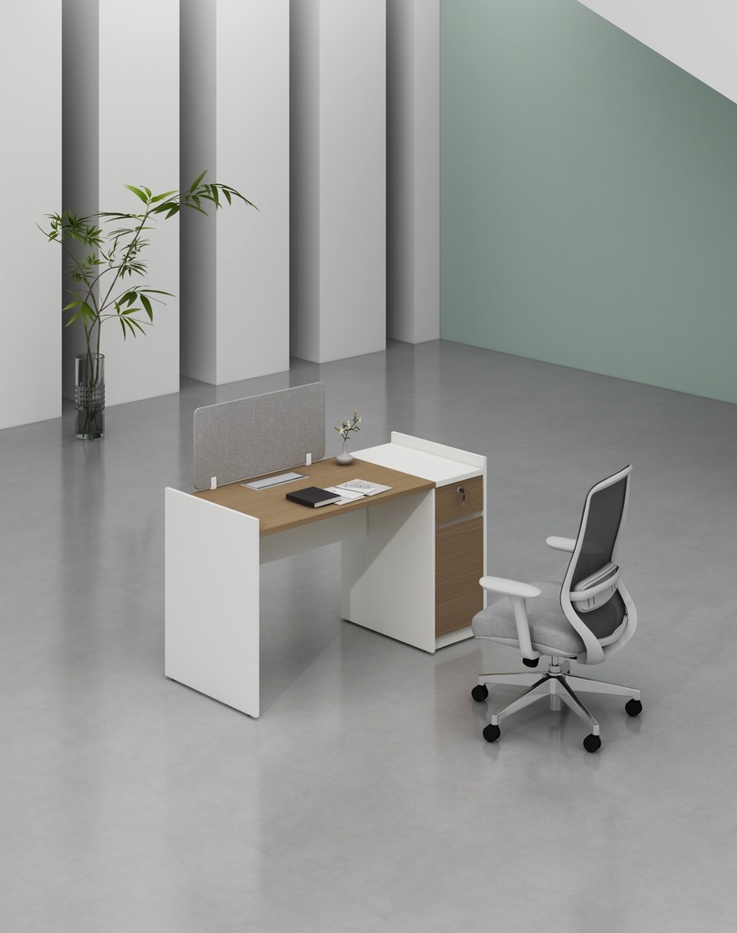 Feta Series- Single side one person workstation with Pedestal having 1 drawer and 1 filing cabinet