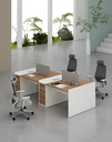Feta Series - Double side workstation (Cluster of 4) with Pedestal having 1 drawer and 1 filing cabinet