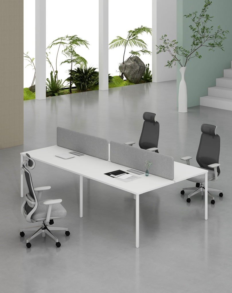 Agile Series - Double side workstation (Cluster of 4) (MF001 Moonlight White, 2800*1525*750, white)