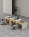 Feta Series - Double side workstation (Cluster of 6) with Pedestal having 2 drawers and 1 filing cabinet