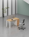 Base Series- Single side one person workstation (Straight leg) With 1-Drawer & 1-File Fixed Pedestal